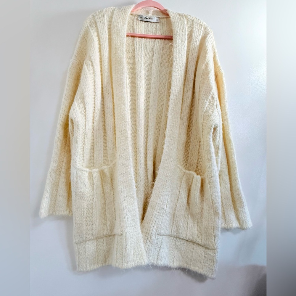 Zara Cream Open-Front Cardigan - Picture 3 of 7